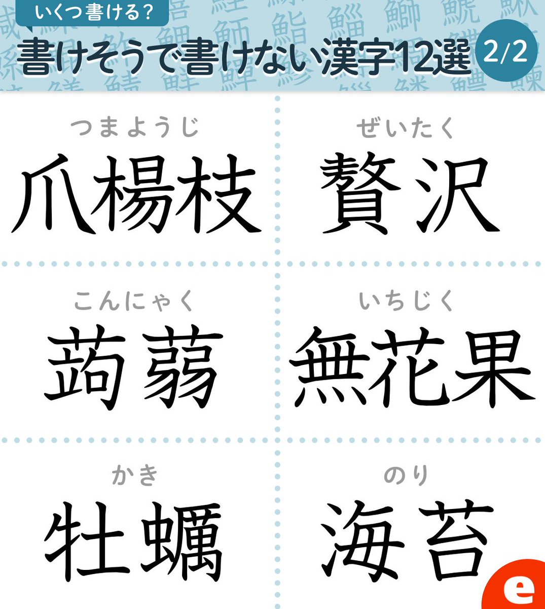 エキサイトニュース Twitterissa 書けそうで書けない漢字12選 読めるけど書けない漢字って意外と多い あなたはいくつ書けますか