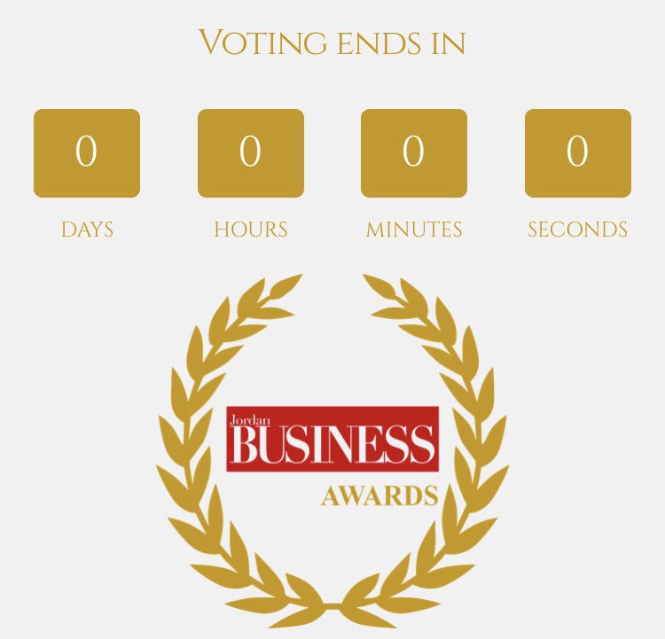 Voting is now closed.
Thank you for your votes.
Stay tuned for more details regarding the awards ceremony and announcements of the winners. 

Visit jordanbusinessmagazine.com for more details.

 #JBAwards2019  #FrontRow  #Awards  #Amman  #Jordan  #Orange  #Manaseer  #Markazia