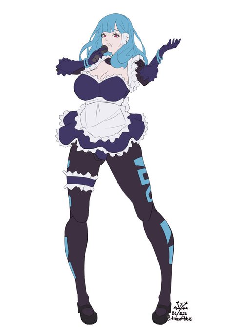 K I didnt really change much of her design at all. Also she looks more like an idol save for the apron. 