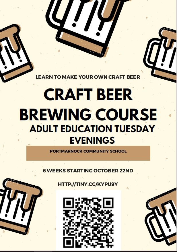 The Beer Minister (@thebeerminister) on Twitter photo Know someone who's interested in learning how to brew craft beer? This great course is starting in October in <a href="/adultedpcs/">Portmarnock Adult Ed</a> Portmarnock. The class will brew their own beer and visit a brewery. Sign up here
portmarnockcommunityschool.ie/?page_id=9078 Know someone who's interested in learning how to brew craft beer? This great course is starting in October in <a href="/adultedpcs/">Portmarnock Adult Ed</a> Portmarnock. The class will brew their own beer and visit a brewery. Sign up here
portmarnockcommunityschool.ie/?page_id=9078