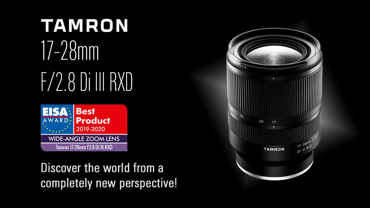 We are delighted to announce the first of two prestigious European Imaging & Sound Association (EISA) accolades.🏆 Tamron 17-28 F/2.8 Di III RXD awarded 'Best Product' - 'Wide-Angle Zoom Lens 2019-2020'. eisa.eu/awards/tamron-… #Tamron #Tamronlens #EISA #BestProduct #Awards 👏