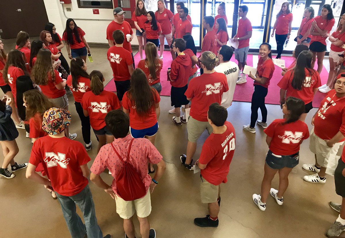 North welcomes the Class of 2023!  Freshman Step Up Day! Thanks to all our volunteers for welcoming our freshman into our school! Welcomed and wanted at all times by all people! Go Big Red!  #LoveNorthSchools
