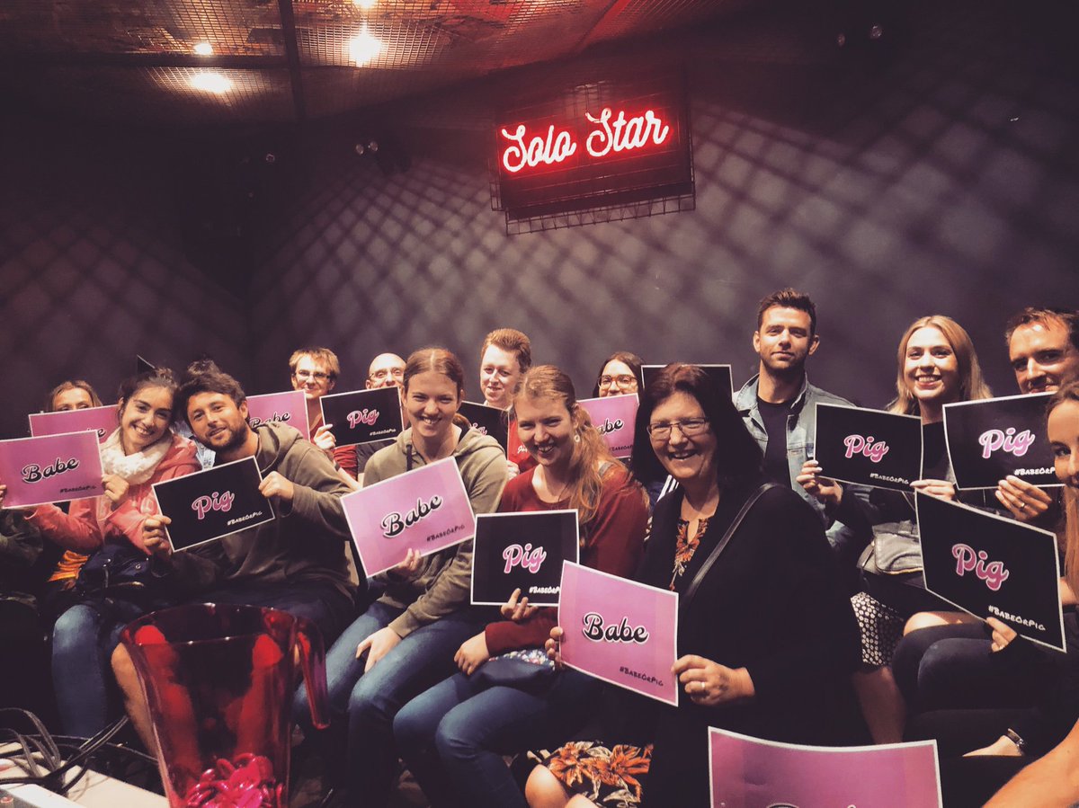 babespigs's tweet photo. Thanks lovely first audience for not all voting weβre pigs π·! Shout out to the #babe laughing so hard she was #snorting like a (very cute) #pig! Back again tomorrow 12.15pm in the Wee Room @ the #FreeSisters! #edifringe #edinburghfringe2019 #babeorpig #edinburgh #comedy https://t.co/WVVbqA5Ebp