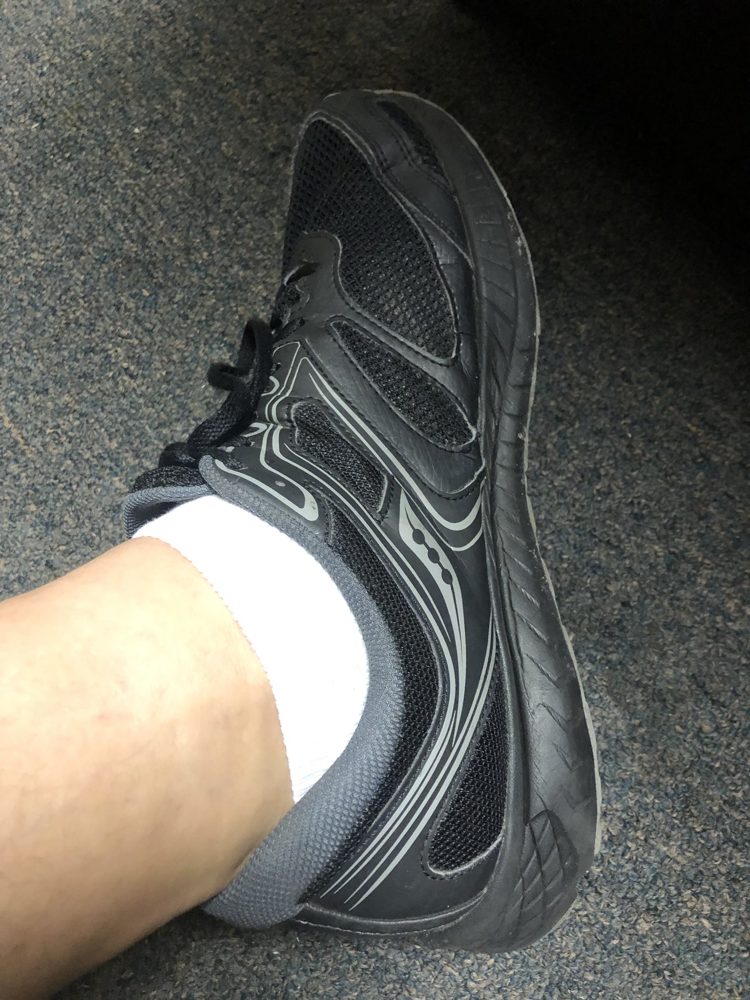 Black sneakers with white socks store