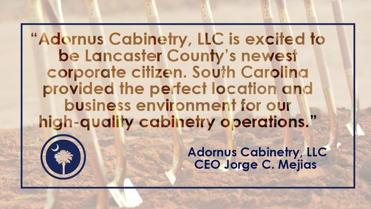 SC Dept. of Commerce (@sccommerce) on Twitter photo Congratulations to <a href="/AdornusCabinet/">Adornus Cabinetry</a> for establishing luxury cabinetry operations in #LancasterCounty. The $10+ million investment is creating 210 jobs. bit.ly/2TBBUwN #TeamSC <a href="/EcoDevLancaster/">Lancaster County, SC</a> Congratulations to <a href="/AdornusCabinet/">Adornus Cabinetry</a> for establishing luxury cabinetry operations in #LancasterCounty. The $10+ million investment is creating 210 jobs. bit.ly/2TBBUwN #TeamSC <a href="/EcoDevLancaster/">Lancaster County, SC</a>