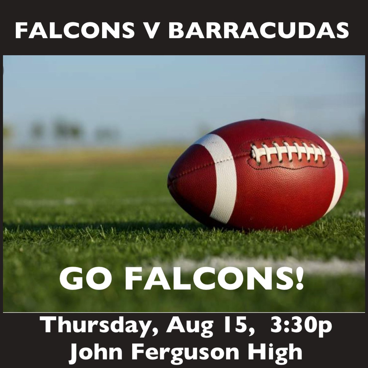 Football season is here.. come support the Falcons at their preseason game against Coral Reef! $5 at Ferguson Senior High.. GO FALCONS!! 🏈🖤 #falconpride #falconstrong