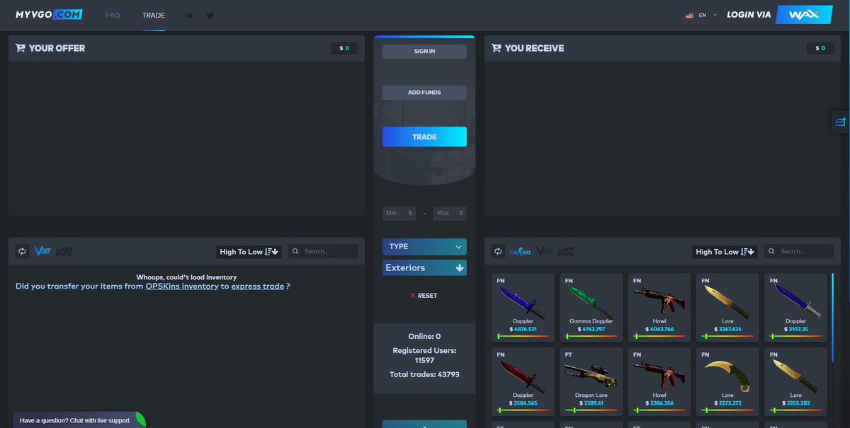 MYVGO IS BACK

Exchange your VGO/vIRL to CSGO on myvgo.com