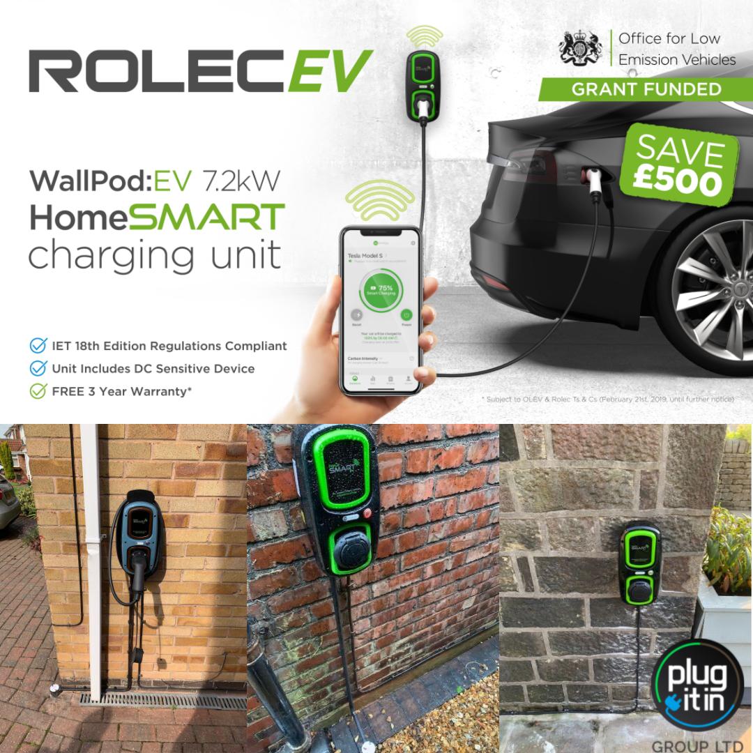 PlugItInGroup's tweet photo. All #EV chargers installed under the @OLEVgovuk homecharge scheme have to be #smart chargers. The @RolecEV wallpod is the market leading unit in the #uk
To get your wallpod installed get in touch with us today. We are #Rolecs #No1 installer in the north. 01535 601466 #ev #phev https://t.co/DMSwJspdH8