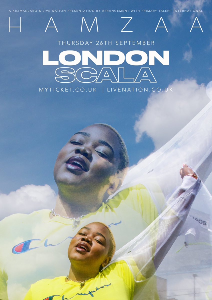 ZeonRichards's tweet photo. Tickets are now on sale for @realhamzaa biggest show to date at Scala. Please support this young artist on her journey by grabbing a ticket. https://t.co/v9QjMVEKcb