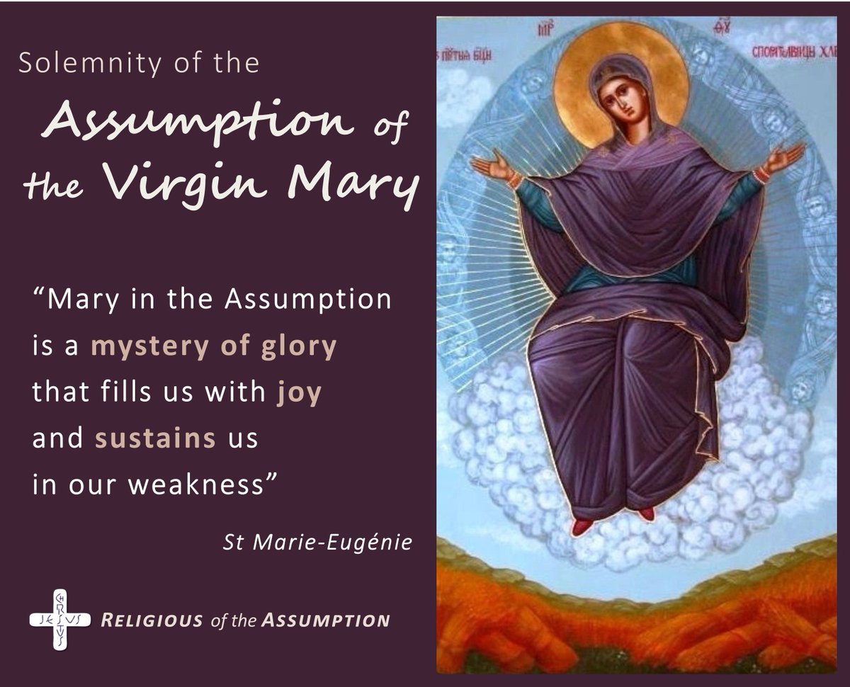 AssumptionRA's tweet photo. Happy feast of the #Assumption of Our Lady! Prayers for for all our friends, #AssumptionSisters and #Assumptionists  many blessings through the intercession of Our Mother! https://t.co/zbGPvEl7xg