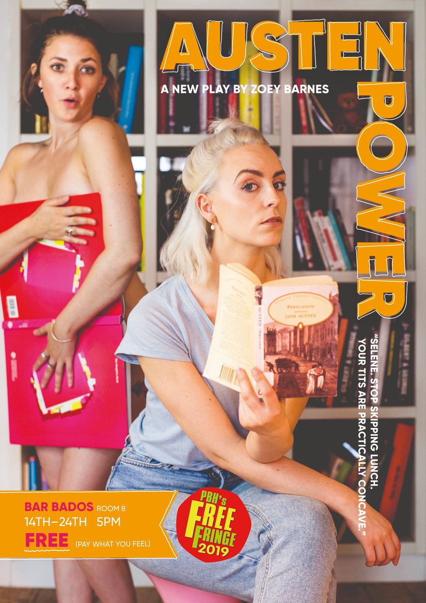 parry_joel's tweet photo. And we’re off! Lovely first Edinburgh show of #AustenPower yesterday.

Come see this “brilliantly funny” tale of squabbling sisterhood every day till 24th at 5pm in Bar Bados (@TheFreeFringe venue 32) Room 8.

#edinburghfringe2019 #EdFringe #EdFringe19 

https://t.co/MGv07uIwaD https://t.co/EIb57wkcFy