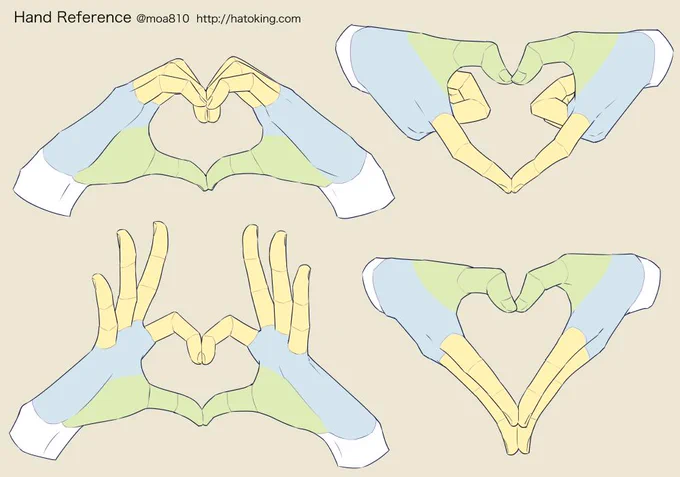 【お知らせ】トレスOKな手のイラスト資料集に「ハート - Heart shape」を追加しました。*Hand refs for artists https://t.co/aaWJW0JtJn 