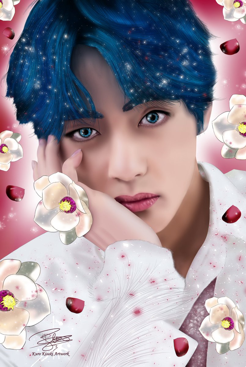 kuro_kisaki's tweet photo. 🌸"Blossom of Peace" 🌸
This is my entry for the contest of TalkTalkKorea2019.
Kim #Teahyung of #BTS represents South Korea and Kpop.
The national flower 🌸 #Magnolia #Sieboldii to represent North Korea 27 hours to draw ♥ #방탄소년단 #kimtaehyung #btsfanart #vfanart #kpop https://t.co/iFv4yGxW2q