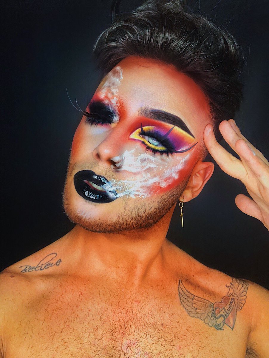 Literally a Smokey eye 😂 using <a href="/JeffreeStar/">Jeffree Star</a> #JawbreakerPalette , #velourliquidlipstick #druglord #weirdo / <a href="/ABHcosmetics/">Anastasia Beverly Hills</a>  dip brow pomade dark brown / <a href="/LokiLashes/">LOKI LASHES</a>  style Loki / #abhprsearch #thelist #makeup #makeupartist