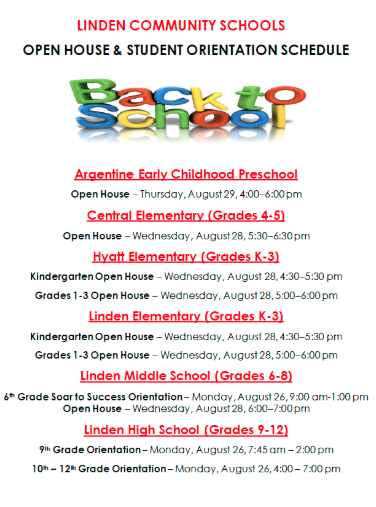 LindenSchools's tweet photo. LCS Open House and Orientation information.  Looking forward to seeing everyone! #lindeneaglepride @LindenElEagles @LHSEagleNews @LindenEagles https://t.co/3ElbVUUxPM