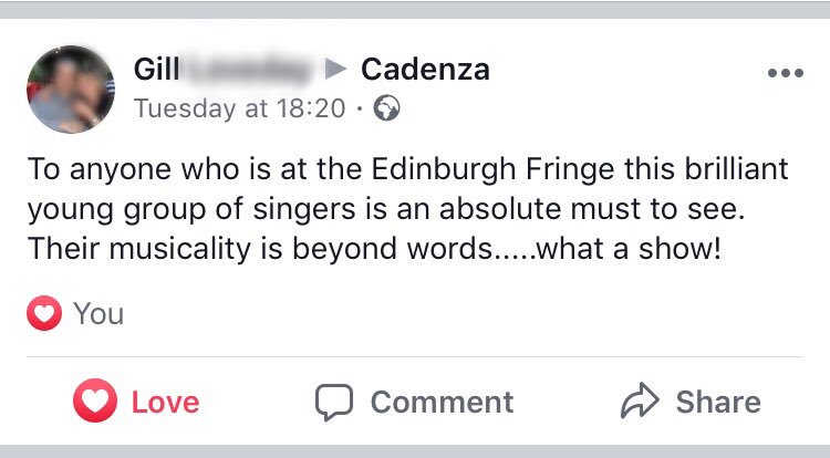 Yesterday we enjoyed another sell-out show! We are having the time of our lives; please do come and see us if you get the chance, we’d love to see you! 
tickets.edfringe.com/whats-on/caden…