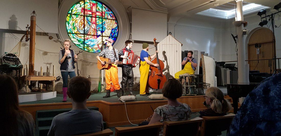 Direct from @elainec46302904 at #edfringe19: <a href="/FishermansTail/">Fisherman's Tail</a> from  <a href="/4Front_Theatre/">4Front Theatre</a> is a great ‘family fringe production’ with the acoustics in <a href="/carrubbers/">Carrubbers</a> perfect to raise &amp; enhance the voices of the cast ★★★★ mtmates.com/2YZ2t03 #edfringe #MakeYourFringe