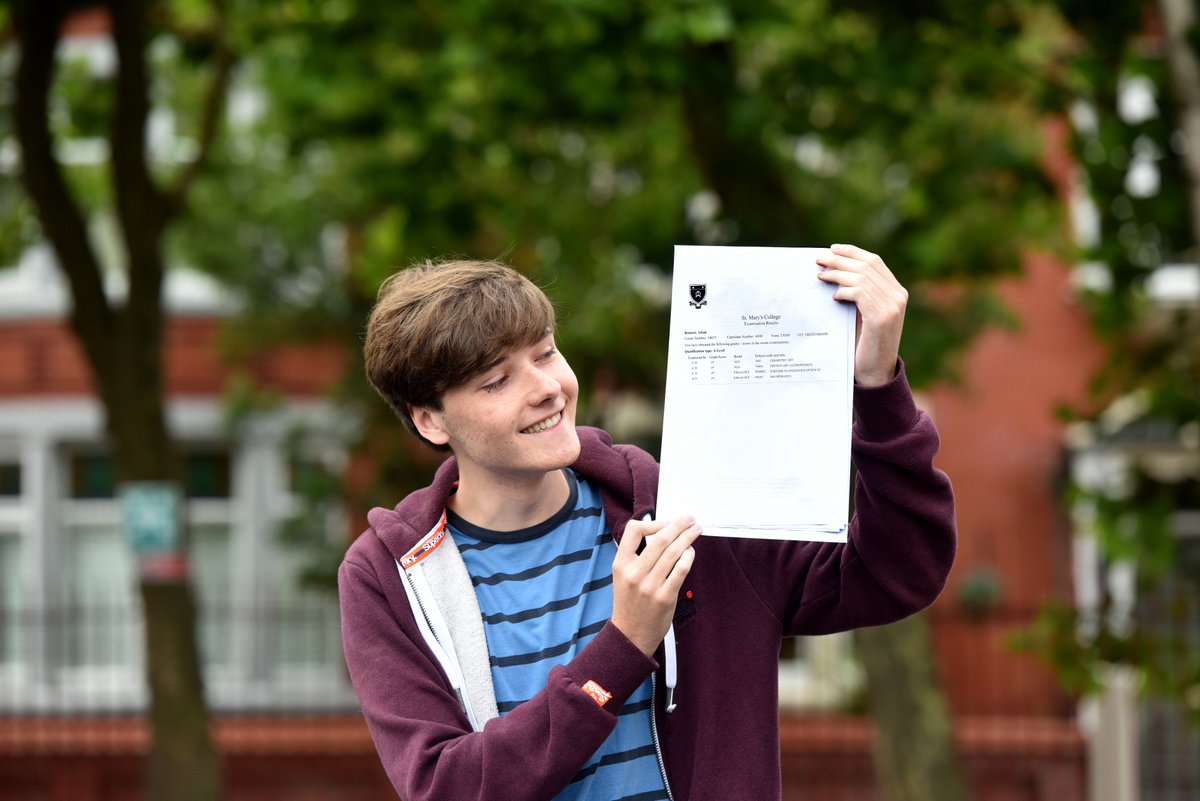 Top of the class at St. Mary's College this year was Head Boy Adam Bennett, who achieved an incredible four A* passes in Chemistry, Physics, Maths & Further Maths. Adam is off to @durham_uni to study Natural Sciences. #Proud #NaturalScientist #TopOfTheClass #ALevelResults2019