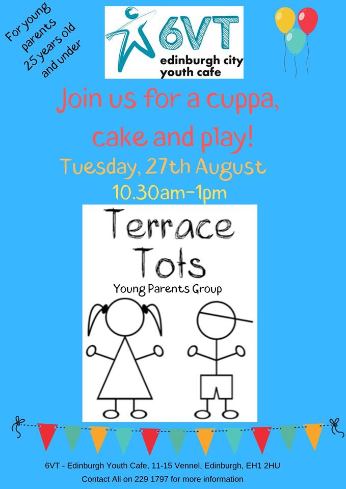 ScotParents's tweet photo. RT @6VTYouthCafe: Terrace Tots open morning - for parents 25 years &amp;under and their wee one's

#EdinburghParents https://t.co/0O35qmJdhg