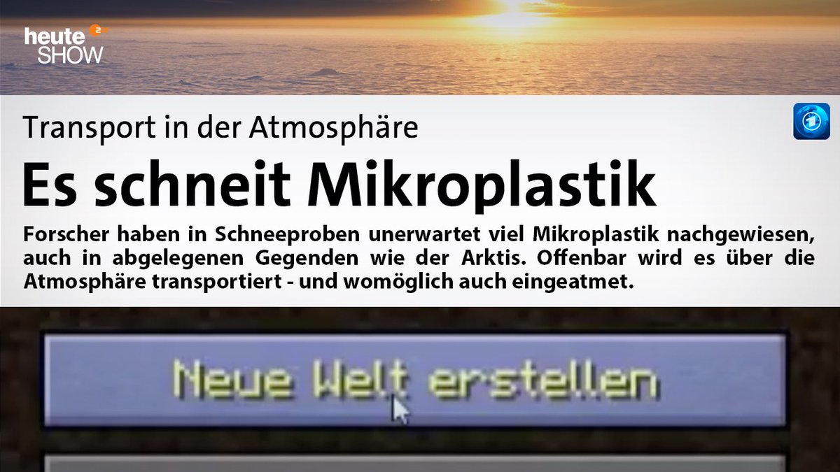 heuteshow's tweet photo. Neuer Versuch. #Mikroplastik https://t.co/bqpgvSv3kG