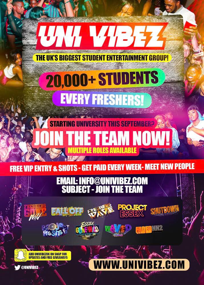 UniVibez's tweet photo. Congratulations On Getting Into University ๐๐๐ฝ๐๐ช๐พ
Interested in PAID promotion & getting FREE VIP entry to all the BIGGEST & BEST student events in your Cityโ๏ธ
#Freshers19 #MidlandsFreshers
Follow & DM @UniVibez for more info ๐ https://t.co/uXY3wttKWe