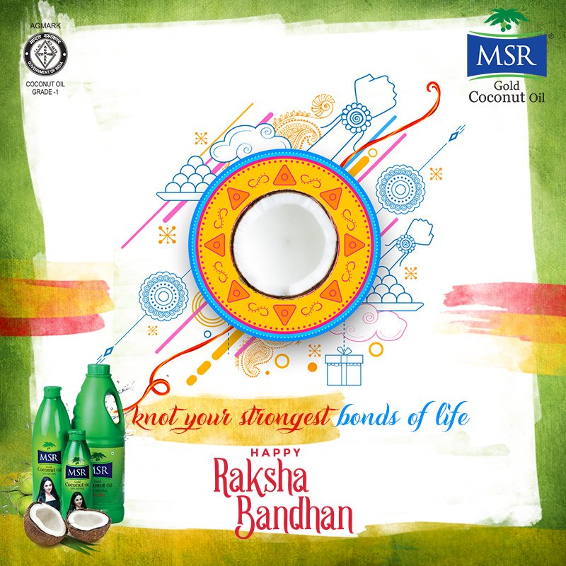 Cherish and celebrate the strongest bonds of your life with knots 🙂

#Rakshabandhan #MSRcoconutoil #Healthybonds
#knotsoflove