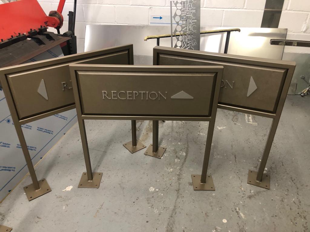 Antique look wayfinding signage with a bevelled profile #signage #wayfinding #signs #janddsigns #signageforthetrade #bespoke