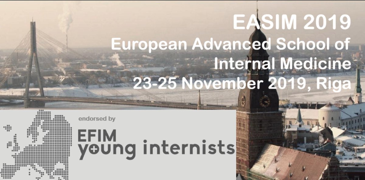 InternistsEFIM's tweet photo. Join us in beautiful Riga in November to brush up on clinical and non-technical skills essential for your career in #InternalMedicine and to network with colleagues from across Europe and beyond #EASIM #EFIMEarlyCareerGroup

https://t.co/Fs6XFoxB9N https://t.co/PFODmcdGvZ