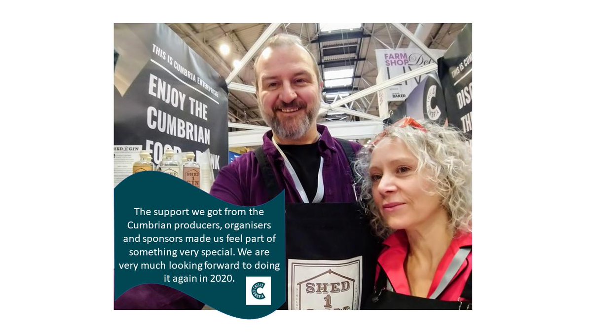 Two places left on @ThisisCumbria1 showcase at @FarmShop_Deli next year thanks to @Cartmells & @EnterpriseAns Come & join @Shed1Gin @ThePieMill @DrinksMolly and @cakes_lakes #cumbria #food #drink #farmshops