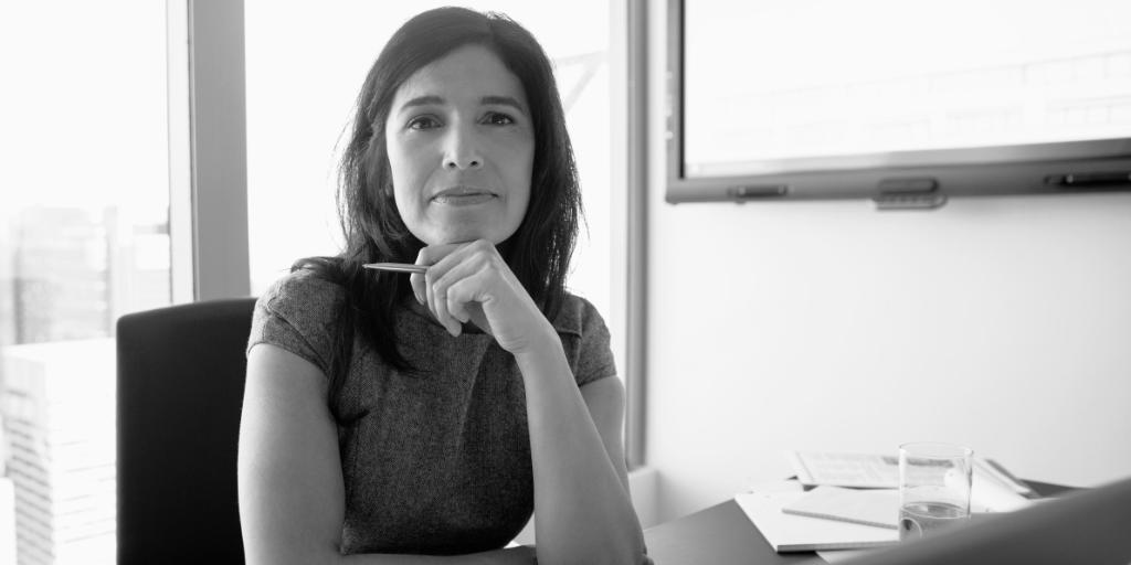 business woman looking at camera