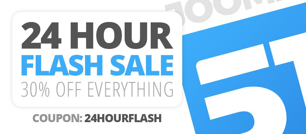 Joomla51's tweet photo. 24 Hour Flash Sale at Joomla51! - 30% OFF Everything - Your coupon code: 24HOURFLASH -  https://t.co/6TuXgreUuM - #joomla #cms #template https://t.co/tUx9kS1krJ