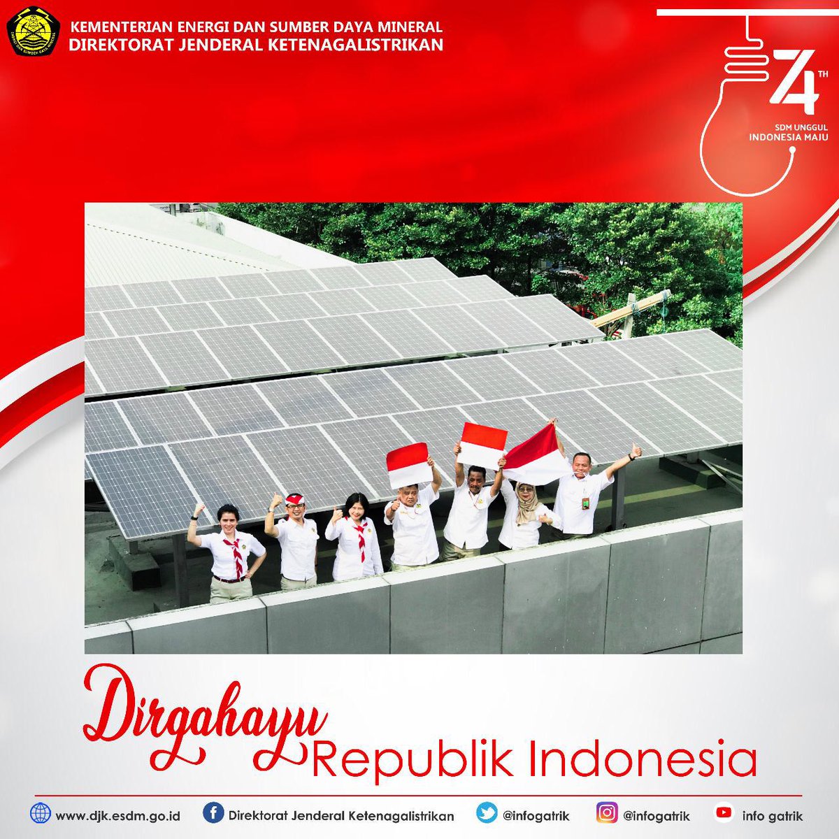 duwi__pratiwi's tweet photo. “Senyum untuk Indonesia” “Senyum untuk Indonesia yang lebih bersih dengan energi bersih”.. Happy Independence day fellas!!! #ditjengatrikrayakankemerdekaan #cleanenergy #pvrooftop #PLTSatap #Indonesia https://t.co/aTkoXvnreQ