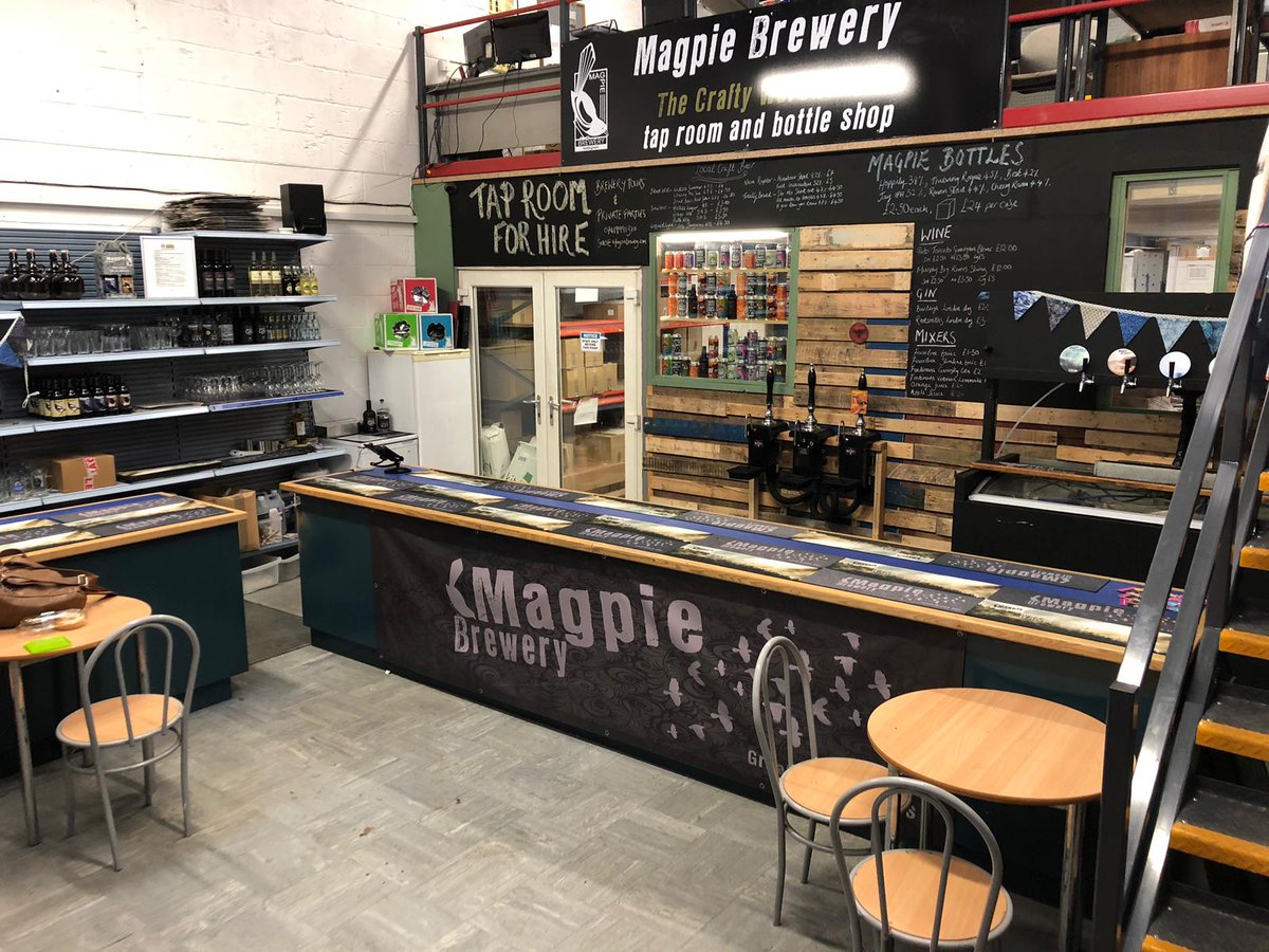 MagpieBrewery's tweet photo. The Taproom is open this weekend Friday 9am-9pm, Saturday 12-3 and Sunday 12-3 (Saturday and Sunday ticket entry due to license constraints) #prematchdrinks #Realale #CAMRA #taproom #ncfc #forest #T20Blast https://t.co/t4ywISFOre