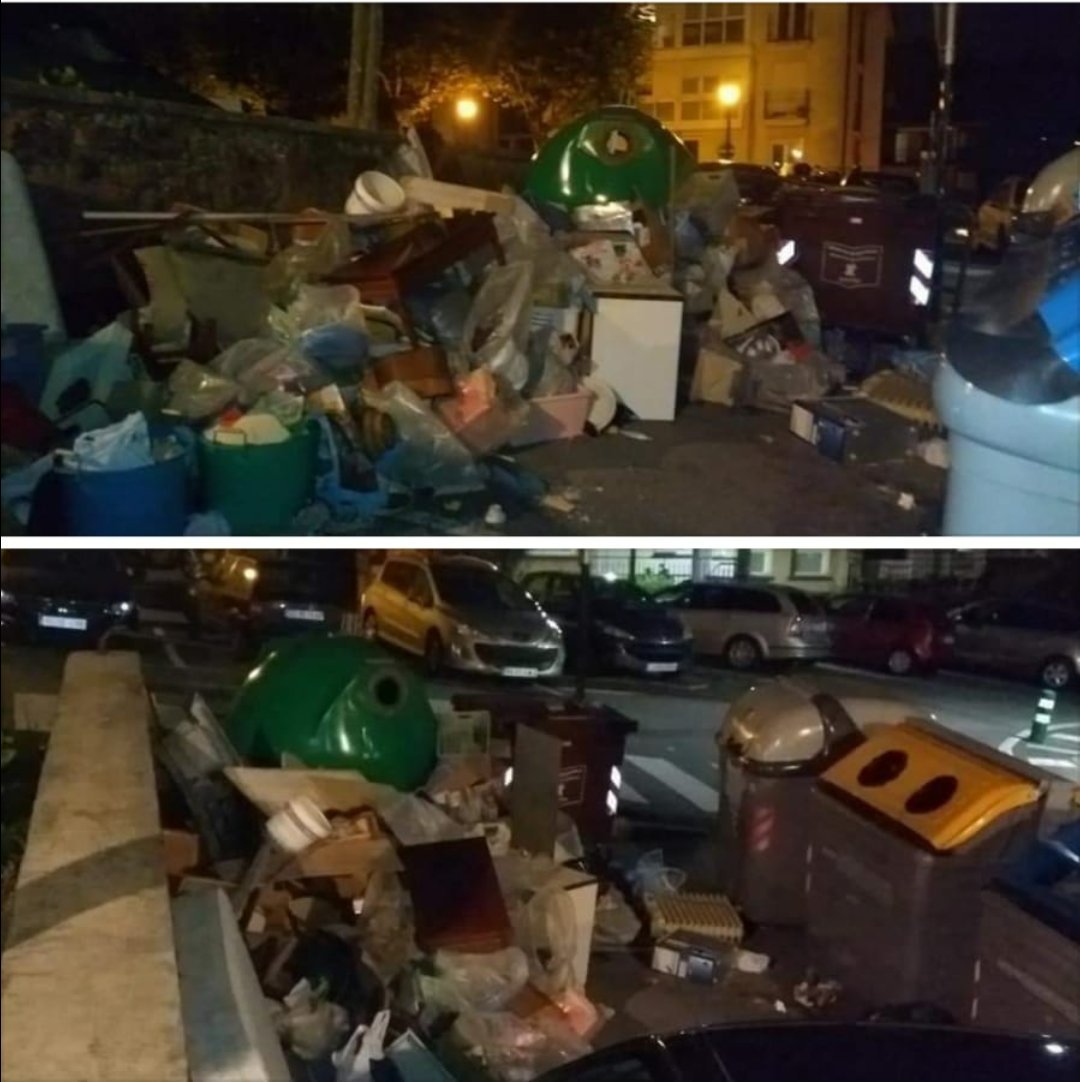 #GipuzkoakoIngurumena
#HaudagureGipuzkoa
Atzo Lezoko kaleak horrela genituen. Atez atekoa kendu zutenetik, birziklatze tasak behera egin du, garestiagoa da, kirats izugarria  eta kaleetan hondakinak nonahi. Argazkiak hemen jartzen ditut DV eta Teleberrian ez dituzulako ikusiko