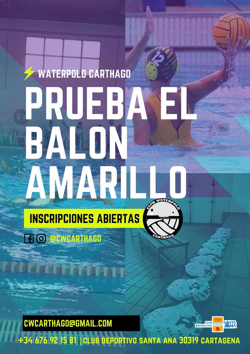 CWCarthago's tweet photo. ¡PRUEBA EL BALON AMARILLO 🤽🏽‍♂️🤽🏾‍♀️!

Esfuerzo, solidaridad, liderazgo, trabajo en equipo... Muchos son los valores que aporta el deporte en equipo y nosotros queremos que tu hija/o las aprenda mediante el waterpolo. 

📝 Inscripciones abiertas para niños y niñas a partir de 6 años https://t.co/gxsAOZqA6k