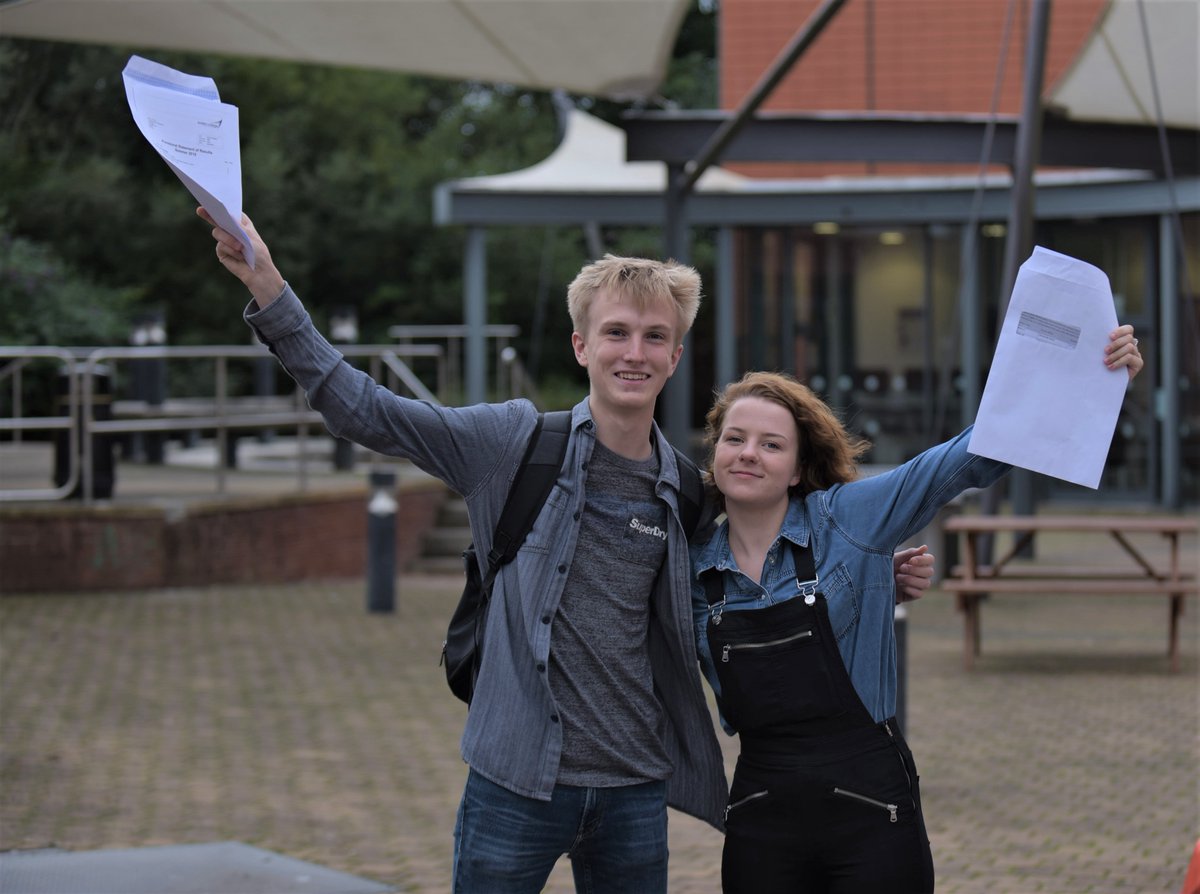 ExeterCollege's tweet photo. #alevelresults2019 is such an inspirational day and one of our favourites of the college year - we love seeing our students collect their results and be able to start the next chapter in their life. #ExeCollProud https://t.co/l3xuNYR204