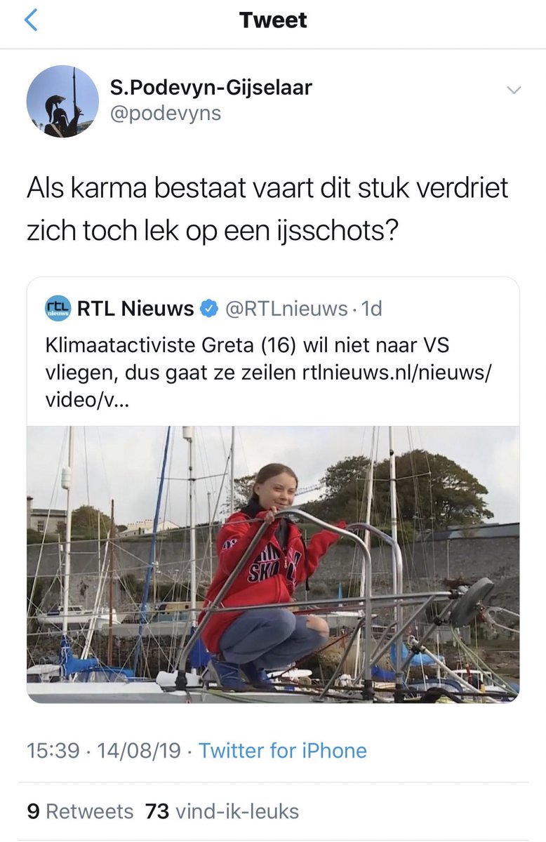 DonDams's tweet photo. Kritiek op de manier waarop Thunberg en anderen de klimaatkwestie aanpakken? Prima. Een puber uitschelden of doodwensen? Fret kak.  Echt waar: schijt in uw hand en fret. Het. Op. https://t.co/X3mmfk3hC4