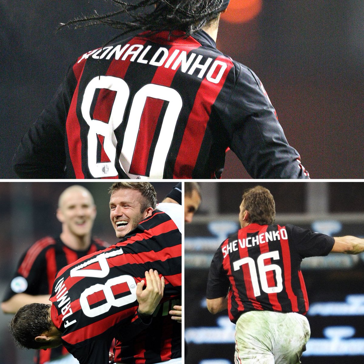 Classic Football Shirts on X: "Strange Squad numbers: AC Milan 2008 Ronaldinho, Shevchenko and Flamini all arrived at AC Milan in 2008. Their usual numbers were taken and therefore had to come