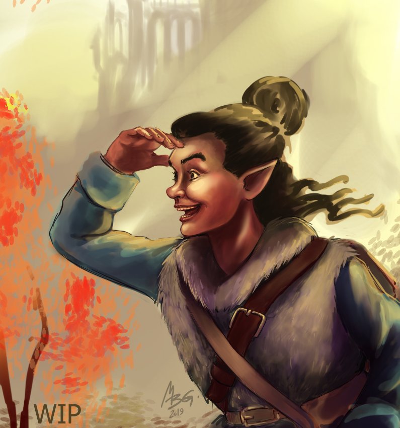 martabg_art's tweet photo. Siguiendo con Dungeons & Dragons, estoy por fin dando color y fondo a este pequeñajo 😁 Ilustración en proceso! / Still with Dungeons & Dragons, I'm finally giving colour and background to this little guy 😁 WIP! #tasslehoff #dungeonsandragons #kender #dragonlance #hoopak #wip https://t.co/p4dySOi1Ar