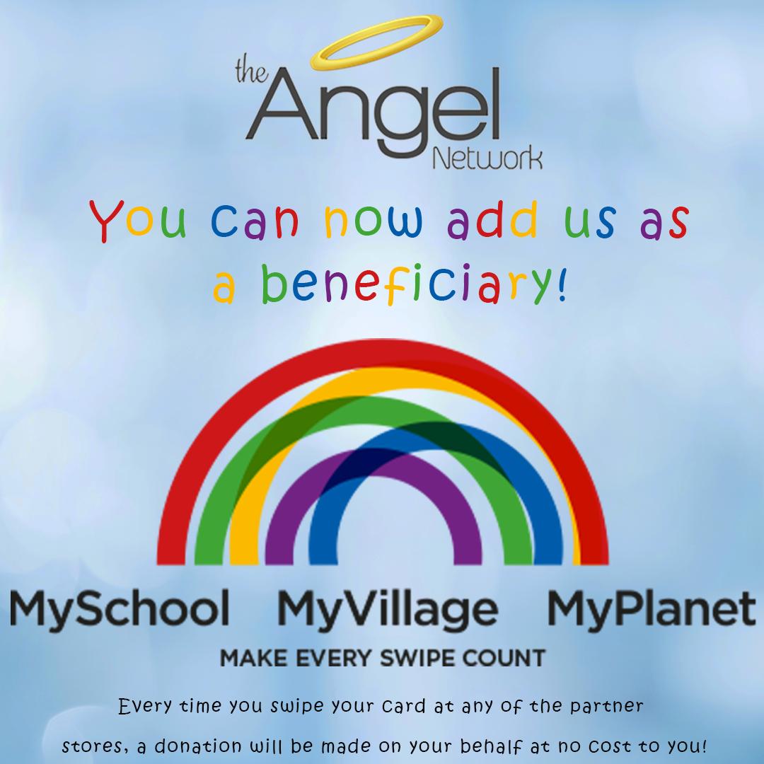 Please add us as a beneficiary on your My School card! 🌈😇 Every time you swipe your card at any of the partner stores, a donation will be made on your behalf at no cost to you! 🙏#theangelnetwork #myschoolcard #donate #makeadifference #makeachange #goodcause #support