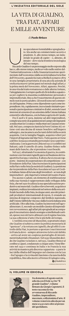 Quando leggo un bel libro mi piace consigliarlo a tutti è il caso del Grande Gualino, la storia che è un romanzo mozzafiato di un imprenditore innovativo e mecenate oggi raccontata da <a href="/PaoloBricco/">Paolo Bricco</a> sul <a href="/sole24ore/">IlSole24ORE</a> #inedicola dal #18agosto 👉 bit.ly/2TyqdHq