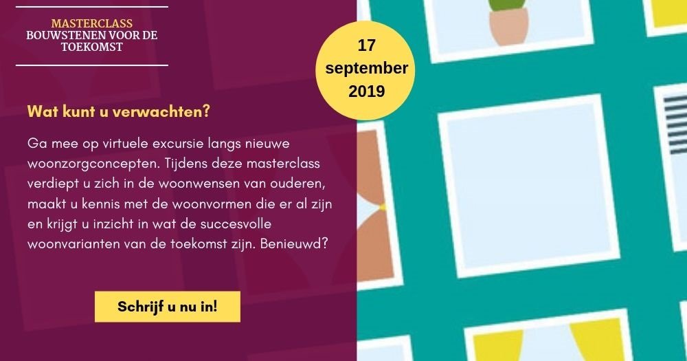 In de masterclass Bouwstenen voor de toekomst verdiept uzich in de woonwensen van ouderen en krijgt inzicht in wat de succesvolle woonvarianten van de toekomst zijn. Dit alles op een in het bruisende Hart van Vathorst. Schrijf u in via: bouwstenenvoordetoekomst.nl/masterclass