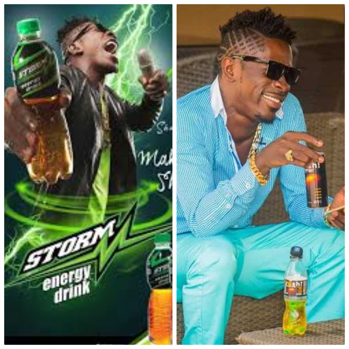 Blanco_Gh's tweet photo. Had they @RushEnergyGhana known that shatta wale will be big like this they would have continued the contract..... #stormenegy @shattawalegh #shootalreadyvideo #shattabeyoncealready @stormenergydr https://t.co/defvexTzG3