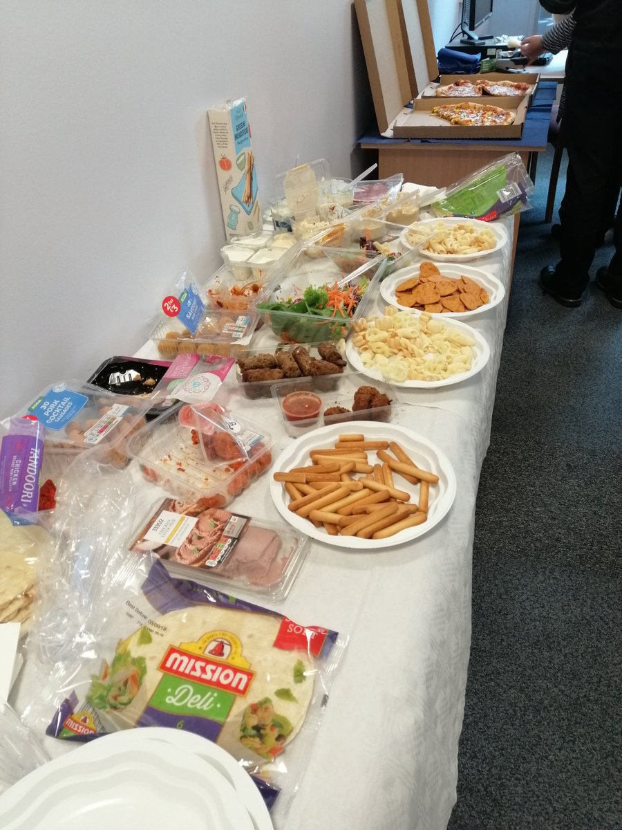 ellaworsdale's tweet photo. The Information team lunch &amp; learn session is well underway. Kicked off with a brilliant presentation from our amazing Apprentice (Jav) showing us her sharepoint development. Javs 1st official presentation; she aced it! #camerashy #sharedlearning #PennineCarePeople 
#greatbuffet https://t.co/iRKbwVLfph