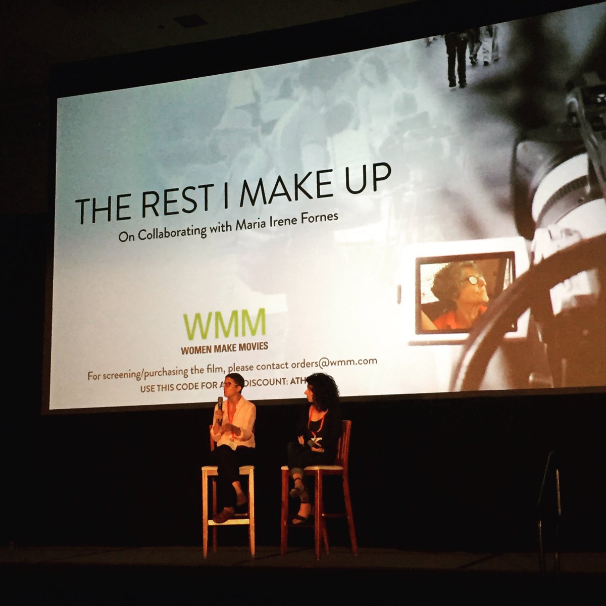 RestIMakeUpFilm's tweet photo. Thank you to everyone who made our all-conference screening @ATHE2019 in Orlando so special! We had a ball being there. #therestimakeup #athe2019 #orlando #mariairenefornes #womenmakemovies @womenmakemovies https://t.co/UfjjlwwsSF