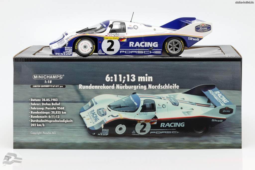 BellofStefan's tweet photo. Neue #Modellautos in limitierter Auflage: Nur 611 Exemplare der brandneuen #diecast #miniatures vom #Porsche 956 1983 #Rekordrunde #Nuerburgring #Nordschleife in 1:18 von #Minichamps sind erhältlich! https://t.co/9tegAgGWWf 👍👍👍👍👍#Bellof #StefanBellof #modelcars #recordlap https://t.co/VrU7z1arHY