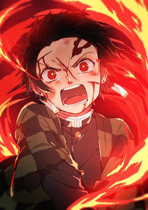 はろ🍊さんがTwitterに投稿した竈門炭治郎(鬼滅の刃)のイラスト。