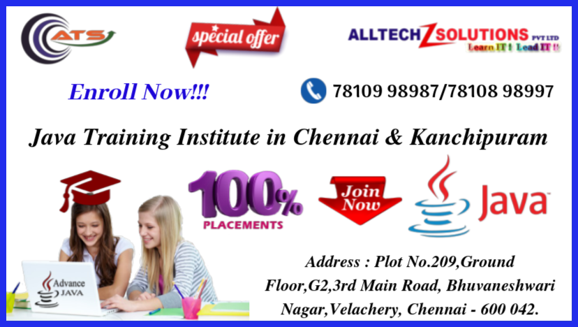 alltechz's tweet photo. AllTechZ Solutions (ATS) Pvt Ltd is one of the Best #Java Training Institute in Chennai and Kanchipuram.
Learn : Java Training at AllTechZ Solutions.
Visit us : https://t.co/rdTb4hPhdO
#JavaTraining #JavaCourse #JavaCertification #AdvancedJavaTraining #CoreJavaTraining https://t.co/ww1XUqKCp7