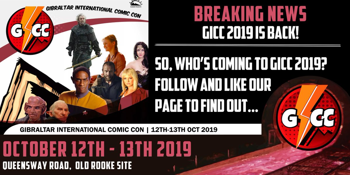 GibIntComicCon's tweet image. Great news!
We've worked tirelessly for a more central location that will cater for all our amazing seminars, competitions &amp;amp; special guests &amp;amp; we found one!

October 12th &amp;amp; 13th 2019 at the old Rooke site on Queensway Road.

#GiCC2019 #VisitGibraltar