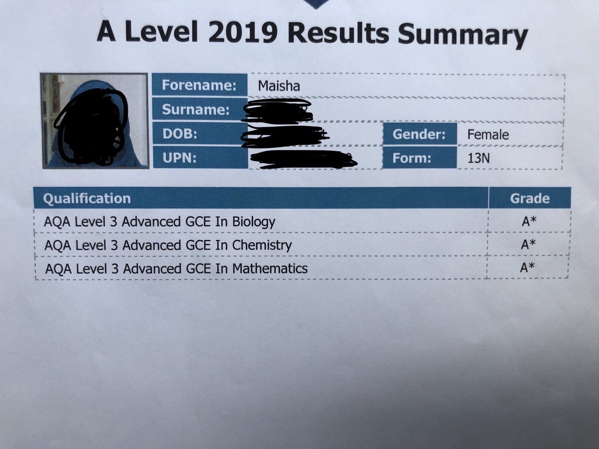 Maaaaisha's tweet photo. I remember applying in secret only to have my own family say it was “a waste of a choice”. I remember sneaking out of my house the day of the interview. Alhamdulilah did I really just do that? #alevelresults2019 https://t.co/7GEpBH3P1R